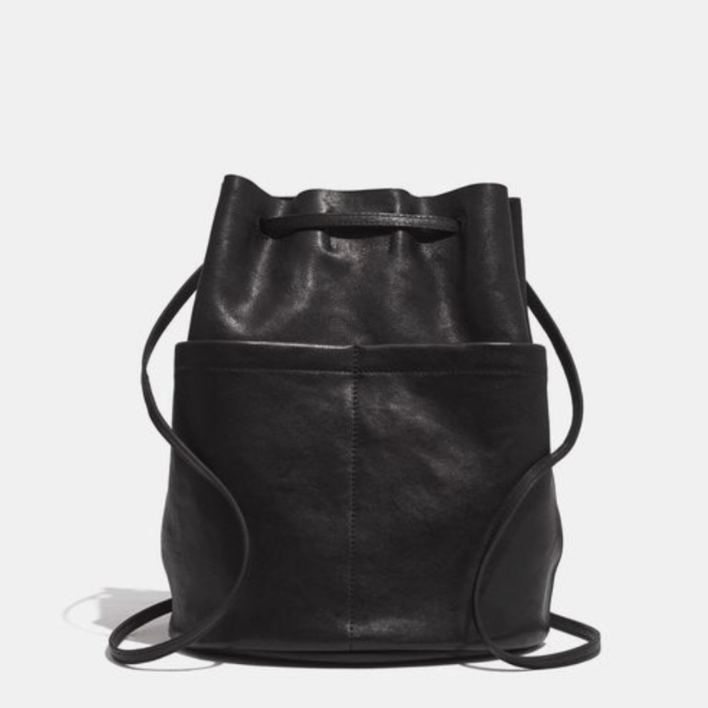 Black Leather Backpack Bucket Bag | Madewell